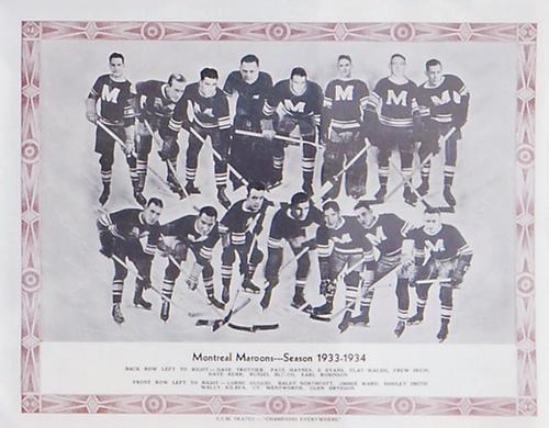 1933-34 CCM Photos (Brown Border) #NNO Montreal Maroons Front