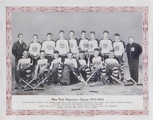 1933-34 CCM Photos (Brown Border) #NNO New York Americans Front