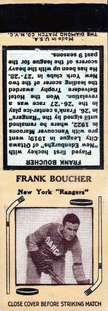 1935-36 Diamond Matchbooks (Tan 3) #NNO Frank Boucher Front
