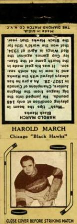 1936-37 Diamond Matchbooks (Tan 4) #NNO Harold March Front