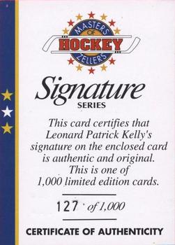 1994-95 Zellers Masters of Hockey - Certificate of Authenticity Yellow #NNO Red Kelly Front