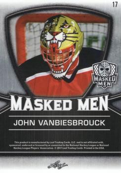 2017 Leaf Masked Men - Masked Men Metal Wave Foil #17 John Vanbiesbrouck Back