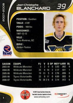 2007-08 Extreme Victoriaville Tigres (QMJHL) #2 Jean-Christophe Blanchard Back
