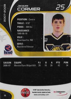 2007-08 Extreme Victoriaville Tigres (QMJHL) #11 Jacques Cormier Back