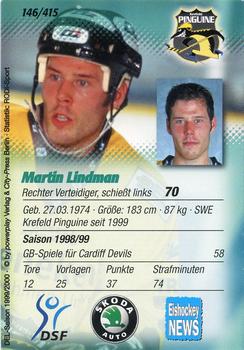 1999-00 Powerplay DEL (German) #146 Martin Lindman Back
