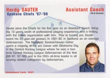 2007-08 Grandstand Spokane Chiefs (WHL) #NNO Hardy Sauter Back