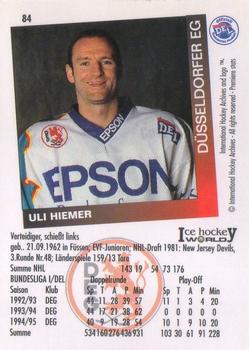 1995-96 IHA DEL (German) #84 Uli Hiemer Back