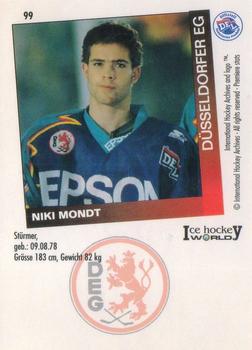1995-96 IHA DEL (German) #99 Nikolaus Mondt Back