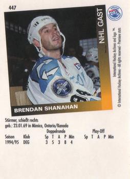 1995-96 IHA DEL (German) #447 Brendan Shanahan Back