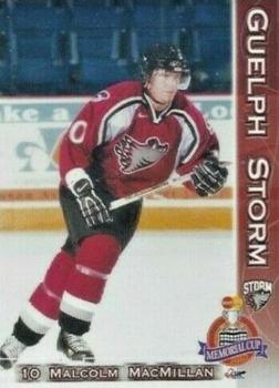 2001-02 M&T Printing Guelph Storm (OHL) Memorial Cup #8 Malcolm MacMillan Front