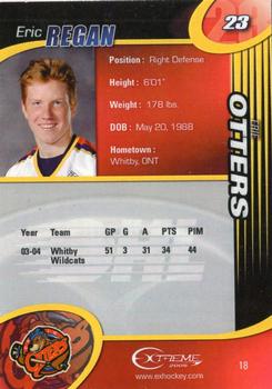 2004-05 Extreme Erie Otters (OHL) #18 Eric Regan Back