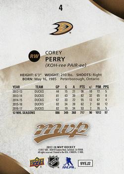 2017-18 Upper Deck MVP #4 Corey Perry Back