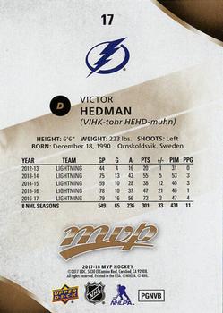 2017-18 Upper Deck MVP #17 Victor Hedman Back