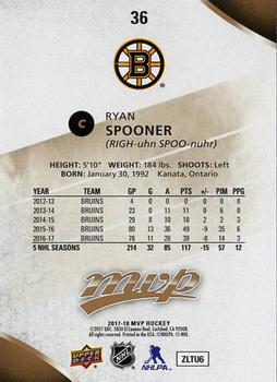 2017-18 Upper Deck MVP #36 Ryan Spooner Back