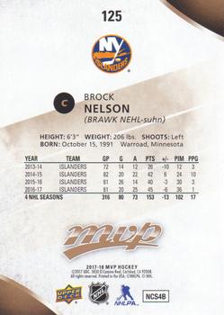 2017-18 Upper Deck MVP #125 Brock Nelson Back