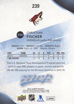 2017-18 Upper Deck MVP #239 Christian Fischer Back