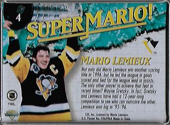 1996 Metallic Impressions Super Mario! #4 Mario Lemieux Back
