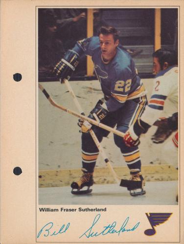 1971-72 Toronto Sun NHL Action Players #NNO William Fraser Sutherland Front