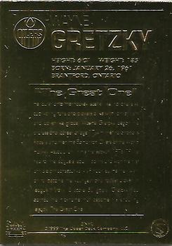 1999 Upper Deck Authenticated Wayne Gretzky 22KT Gold #NNO Wayne Gretzky Back