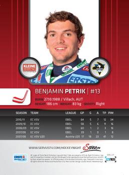 2011-12 Austrian EBEL #EBEL-071 Benjamin Petrik Back