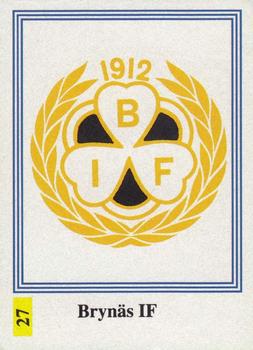 1991-92 Semic Elitserien (Swedish) Stickers #27 Brynas IF/Team Emblem Front