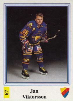 1991-92 Semic Elitserien (Swedish) Stickers #67 Jan Viktorsson Front