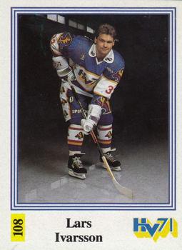 1991-92 Semic Elitserien (Swedish) Stickers #108 Lars Ivarsson Front