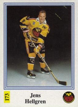 1991-92 Semic Elitserien (Swedish) Stickers #173 Jens Hellgren Front