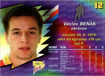 2000-01 Czech OFS #12 Vaclav Benak Back