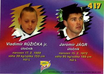 2000-01 Czech OFS #417 Jaromir Jagr / Vladimir Ruzicka Back