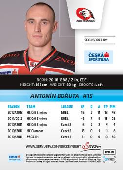 2013-14 Austrian EBEL #111 Antonin Boruta Back