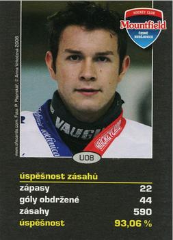 2006-07 Czech OFS - Goalies I - Save Percentage Leaders #U08 Jan Chabera Back