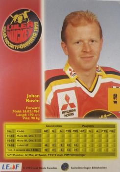 1994-95 Leaf Elit Set (Swedish) #12 Johan Rosen Back