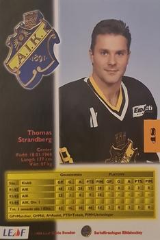 1994-95 Leaf Elit Set (Swedish) #48 Tomas Strandberg Back