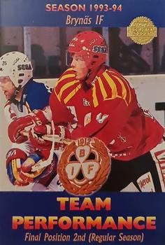 1994-95 Leaf Elit Set (Swedish) #136 Brynäs IF Team Performance Front