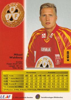 1994-95 Leaf Elit Set (Swedish) #163 Mikael Wahlberg Back