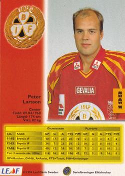 1994-95 Leaf Elit Set (Swedish) #193 Peter Larsson Back