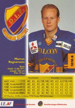 1994-95 Leaf Elit Set (Swedish) #224 Marcus Ragnarsson Back