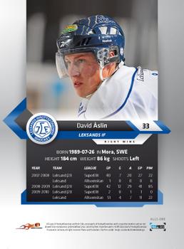 2010-11 HockeyAllsvenskan #ALLS-085 David Aslin Back