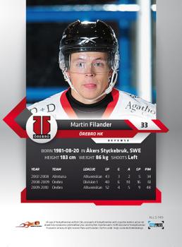 2010-11 HockeyAllsvenskan #ALLS-149 Martin Filander Back