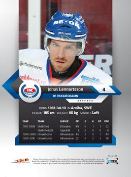 2010-11 HockeyAllsvenskan #ALLS-155 Jonas Lennartsson Back