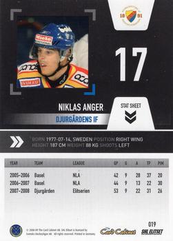2008-09 SHL Elitset #19 Niklas Anger Back