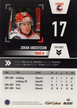 2008-09 SHL Elitset #280 Johan Andersson Back