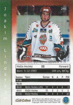 2002-03 Swedish SHL Elitset #246 Joakim Lindstrom Back