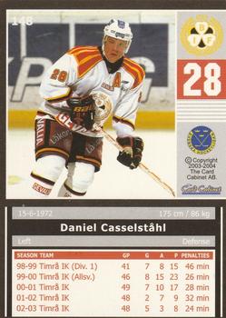 2003-04 SHL Elitset #148 Daniel Casselstal Back