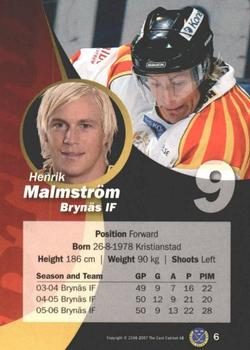 2006-07 SHL Elitset #6 Henrik Malmstrom Back