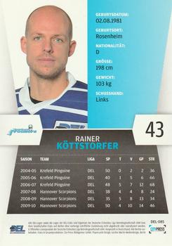 2010-11 Playercards (DEL) #DEL-085 Rainer Kottstorfer Back