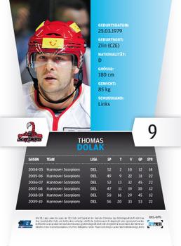 2010-11 Playercards (DEL) #DEL-091 Thomas Dolak Back