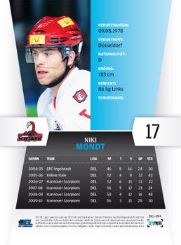2010-11 Playercards (DEL) #DEL-094 Nikolaus Mondt Back