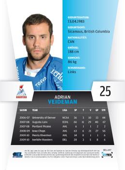 2010-11 Playercards (DEL) #DEL-147 Adrian Veideman Back